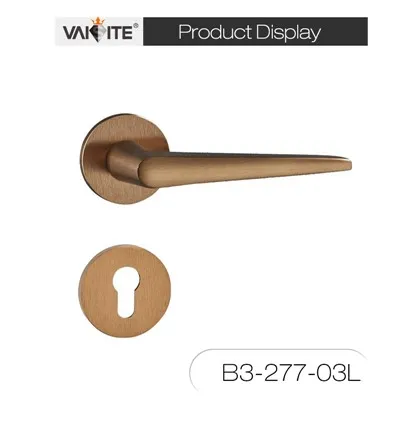 Mattschwarzer Schlafzimmer-Türgriff aus Zinklegierung mit Schloss